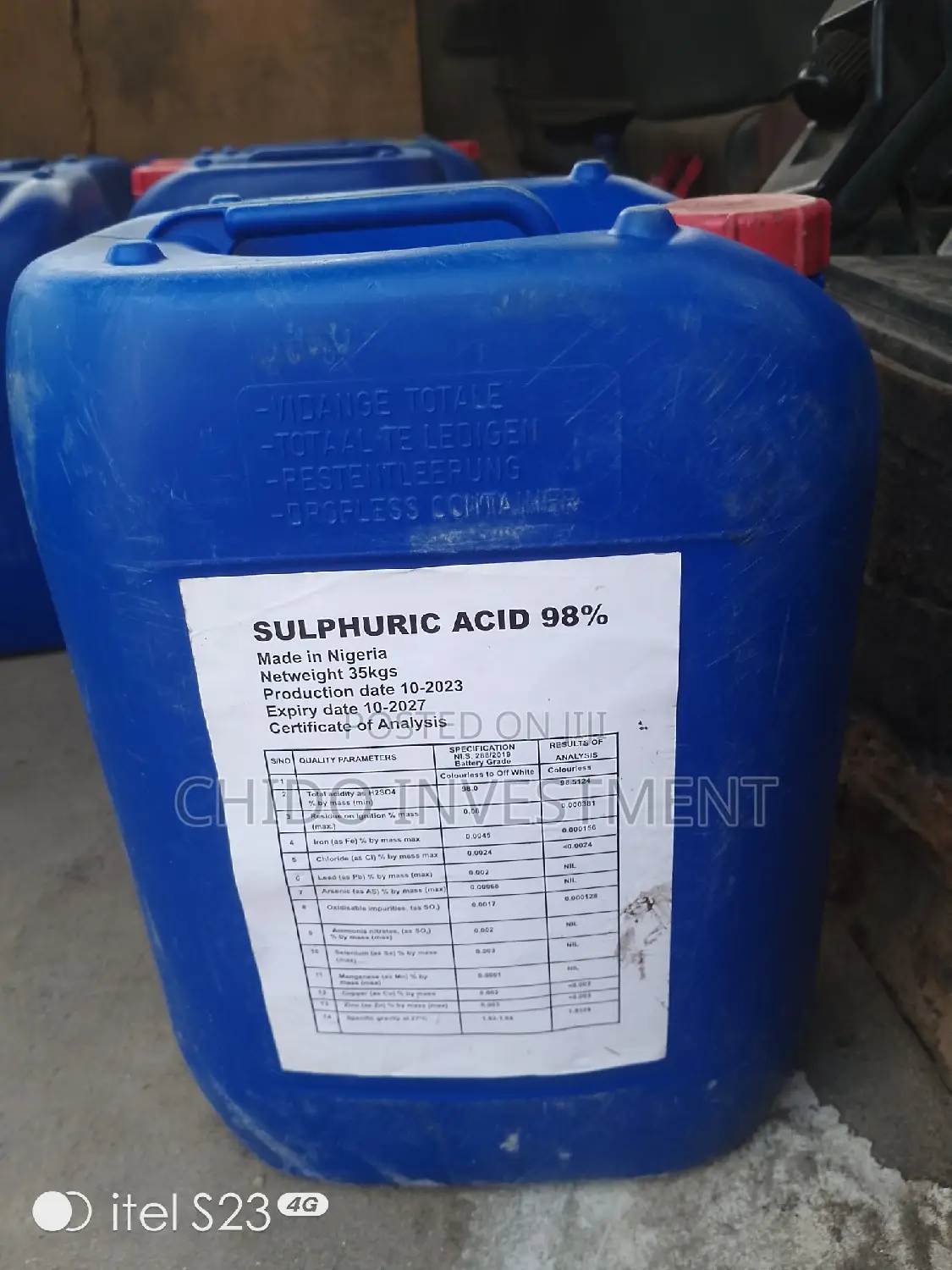 SULPHURIC ACID 98 O/O