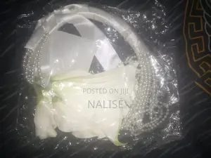White Pearl Calla Lily Flower Handbag - Wedding Clutch Purse