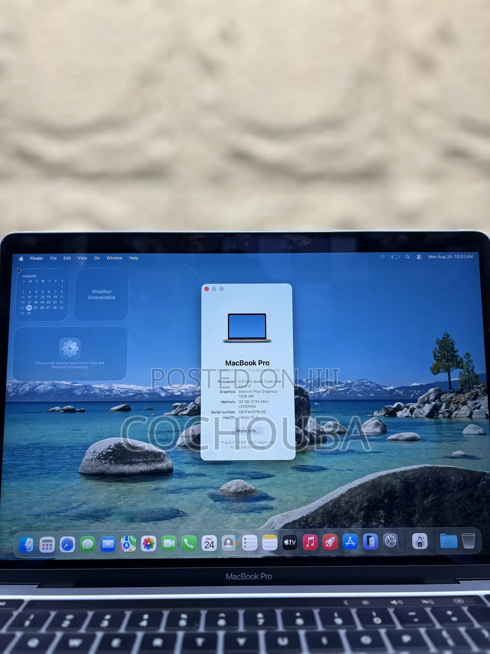 Laptop Apple MacBook Pro 2020 32GB Intel Core i7 SSD 1T