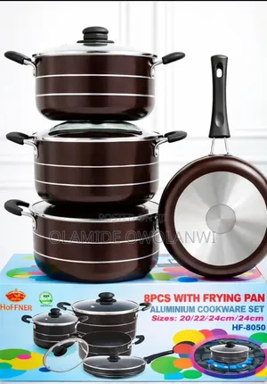 8-Piece Aluminium Cookware Set With Frying Pan – Durable & Quality Pot