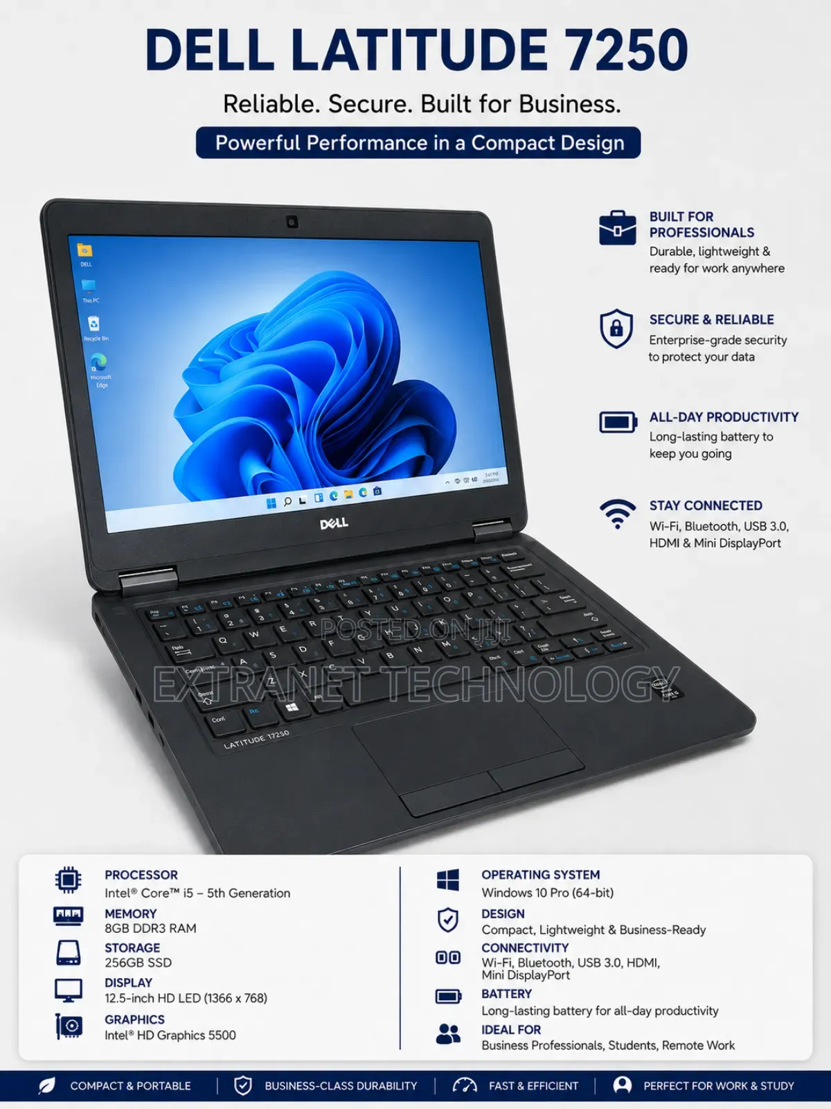 Laptop Dell Latitude 12 E7250 8GB Intel Core i5 SSD 256GB