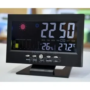 Table Clock Colored With Calendar Screen