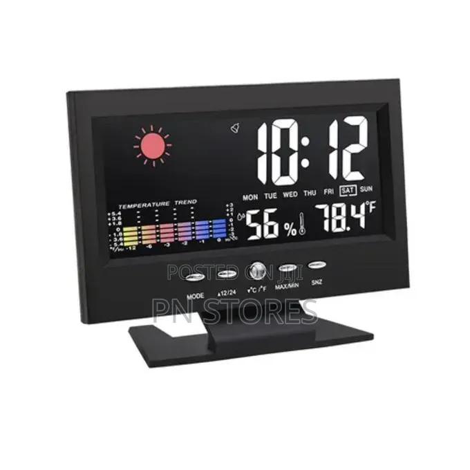 Table Clock Colored With Calendar Screen