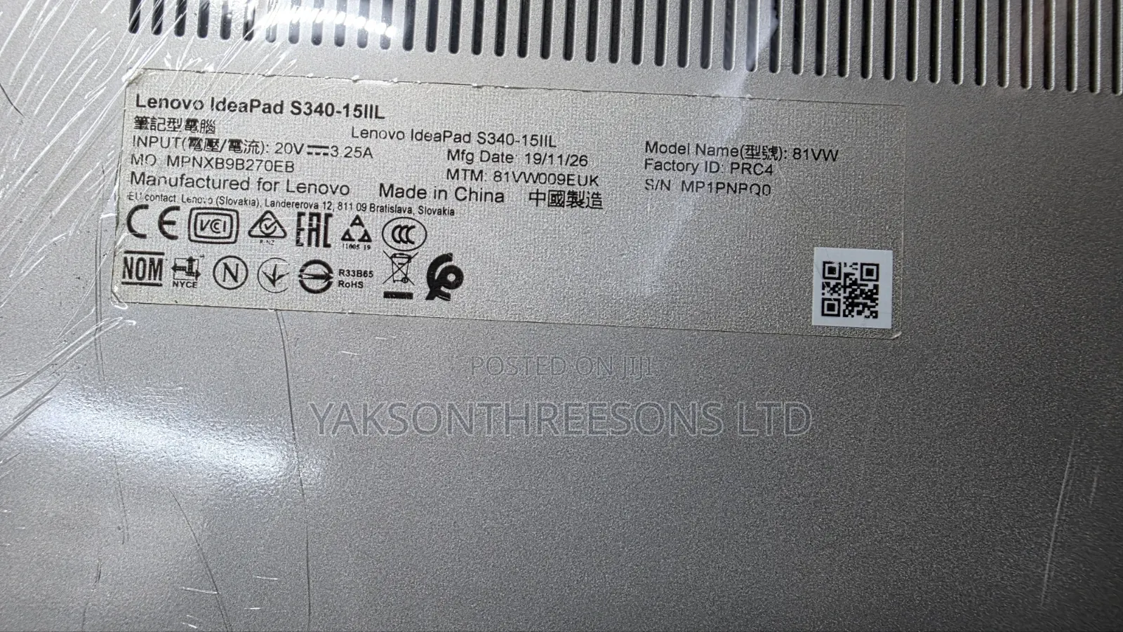 Laptop Lenovo IdeaPad S340 8GB Intel Core i3 SSD 256GB