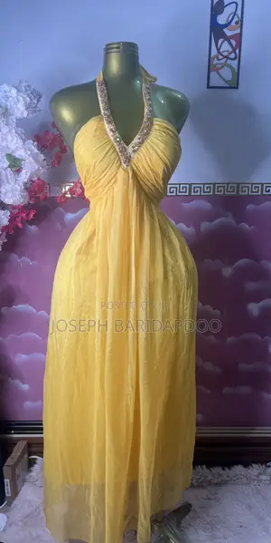 Yellow Rhinestone Dress