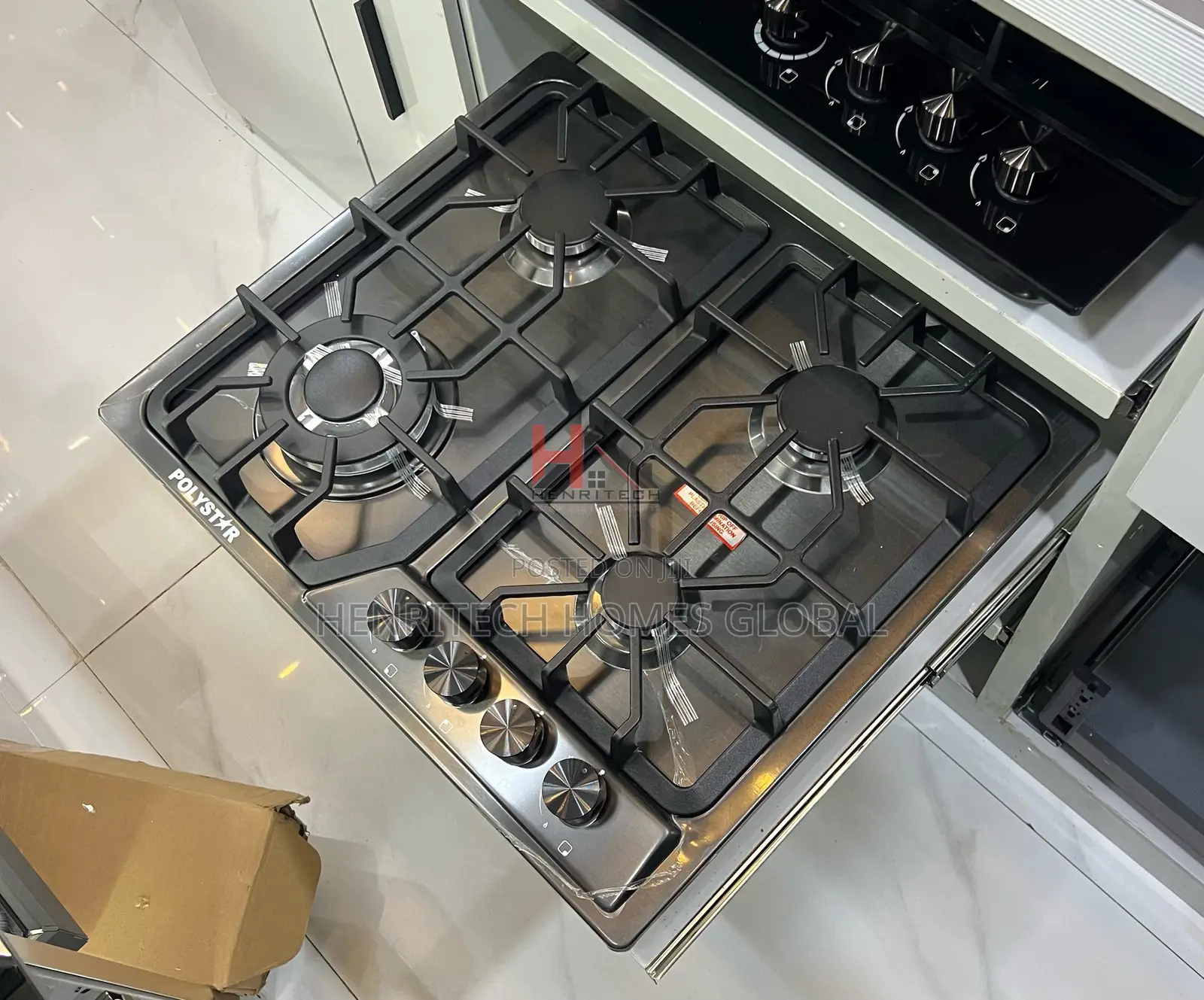 POLYSTAR Stainless Black 4-Burner Gas Burner
