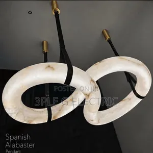 Spanish Alabaster Chandelier 
Black Leather