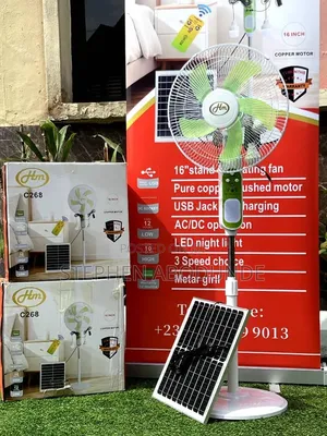 16" Solar Rechargeable Fan