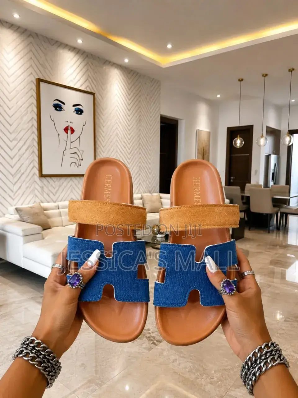 Hermes Leather Slippers