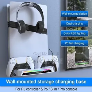 Wall Mounted Storage Charging Base for PS5 Controller,PS5 Fat,slim,pro