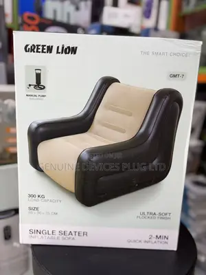 Green Lion Inflatable Sofa GMT-7 - Single Seater, Black