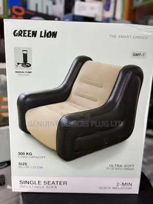 Green Lion Inflatable Sofa GMT-7 - Single Seater, Black
