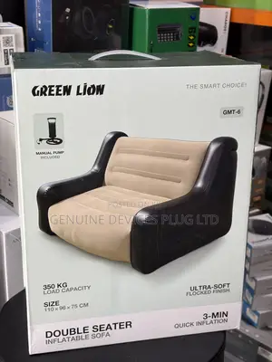 Green Lion Inflatable Sofa GMT-6 - Double Seater, Black