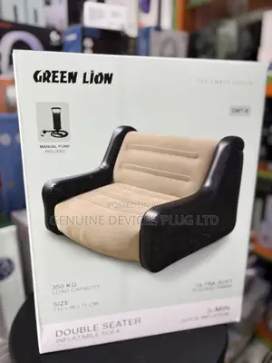 Green Lion Inflatable Sofa GMT-6 - Double Seater, Black