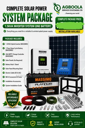 1.5KVA Inverter Solar System + 1 Battery Massimo