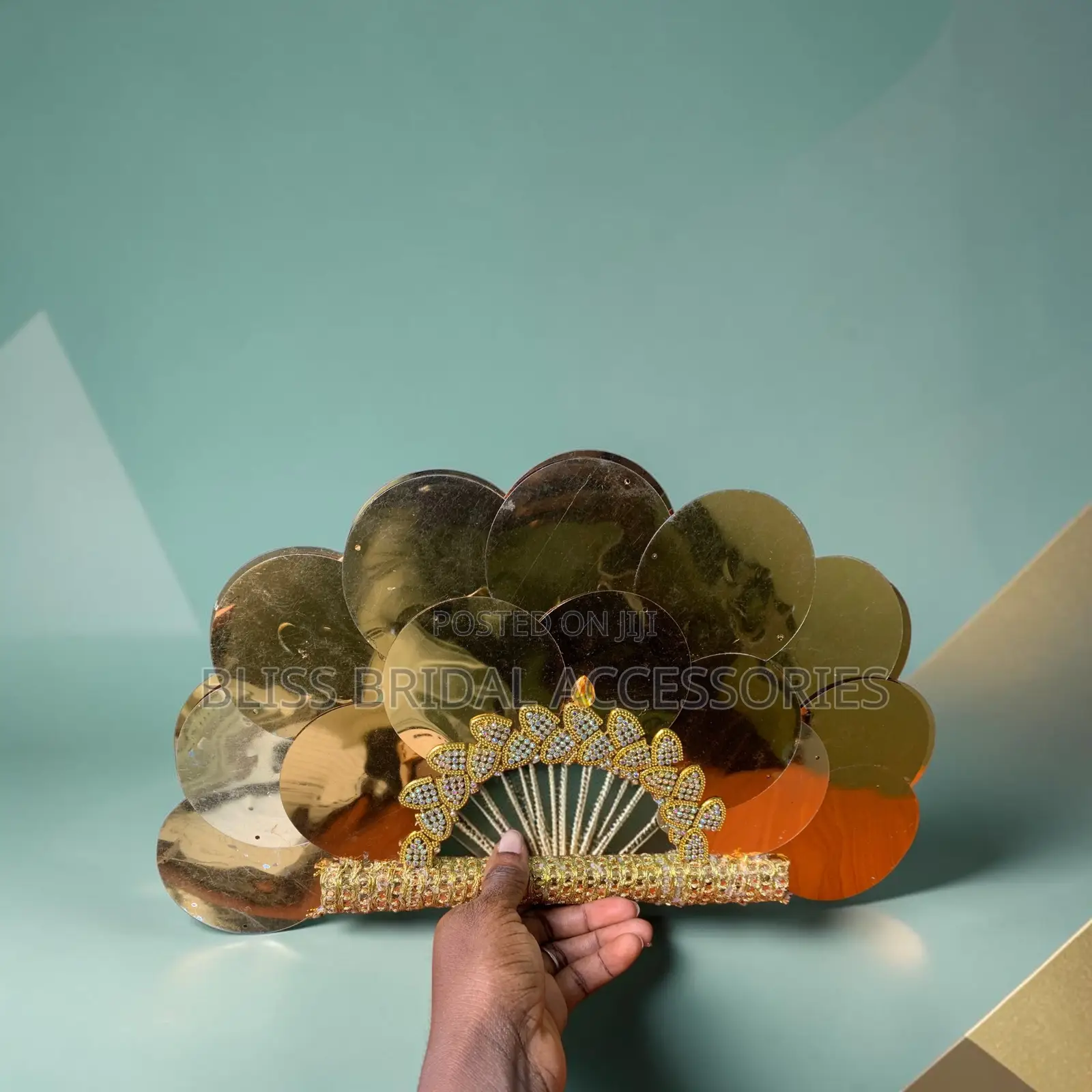 Sequin Gold Handfan