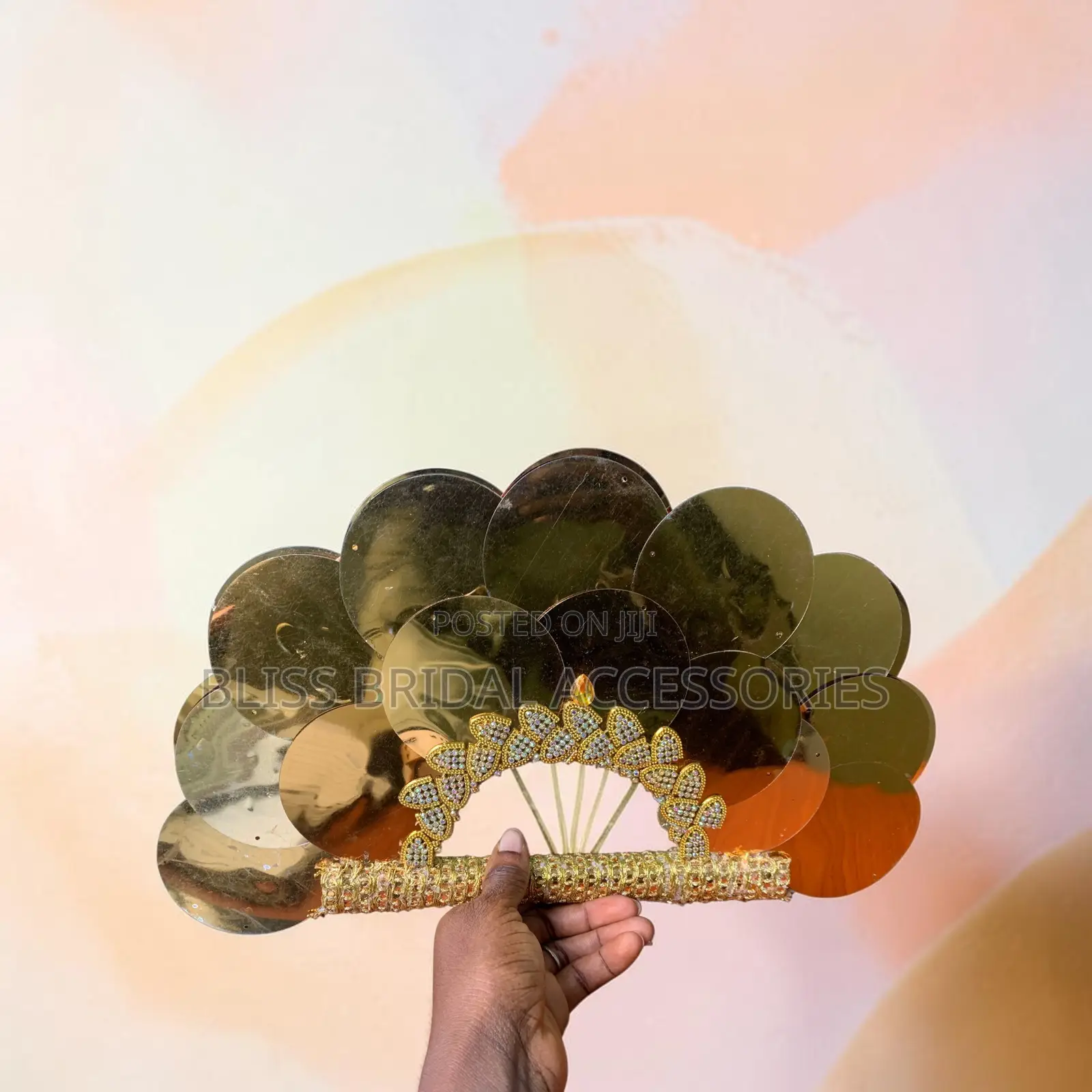 Sequin Gold Handfan