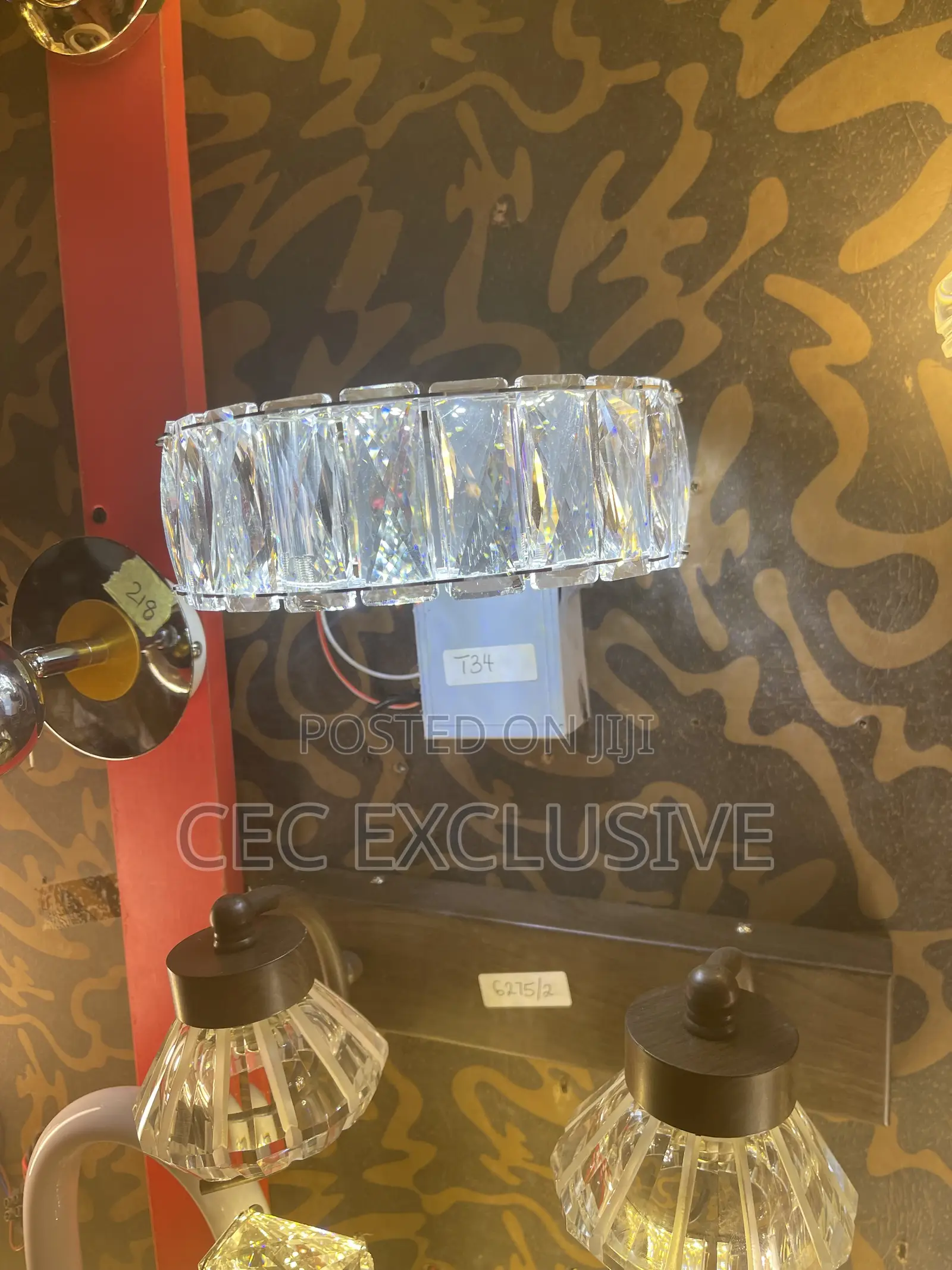Crystal C Shape Led Wall Light