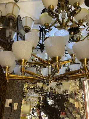 Double Step Gold Chandelier E27