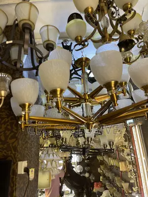Double Step Gold Chandelier E27