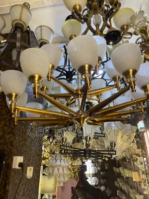 Double Step Gold Chandelier E27