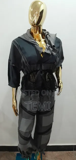 BESPOKE Denim Co-Ord Set | Custom Made Kimono Top + Cargo Pants