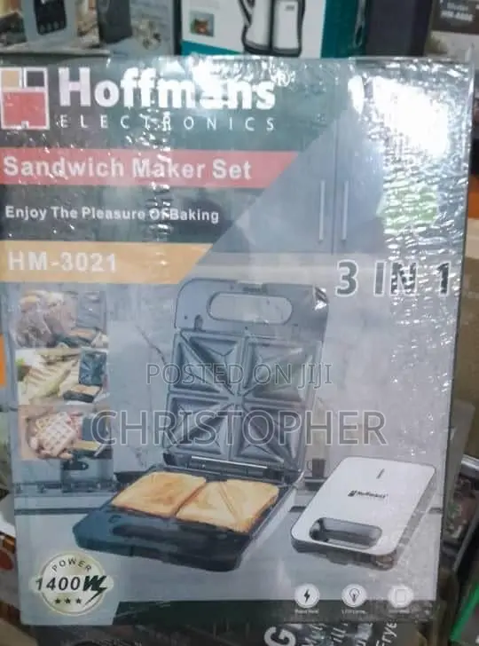 Hoffmans 3 in 1 4-Face 4-Slice Multi-Functional Grill,waffle,toaster