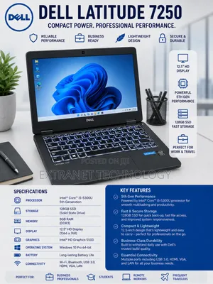 Laptop Dell Latitude 12 7250 8GB Intel Core i5 SSD 128GB