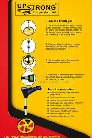 UPSTRONG Digital Measuring Wheel 10,000m – Distance Meter