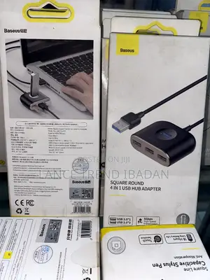 Square Round 4 in 1 USB Hub Adapter