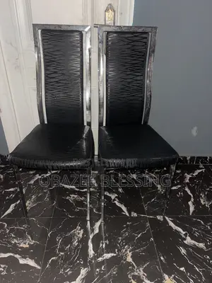 Shining Black Leather Dining Chairs