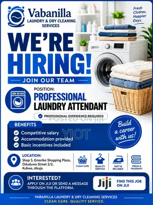 Professional Laundry Attendant Needed