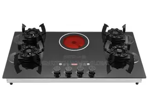High Quality GS 4+1 Flip-Up Gas Burner – 4 Gas + 1 Electric Hot Plate