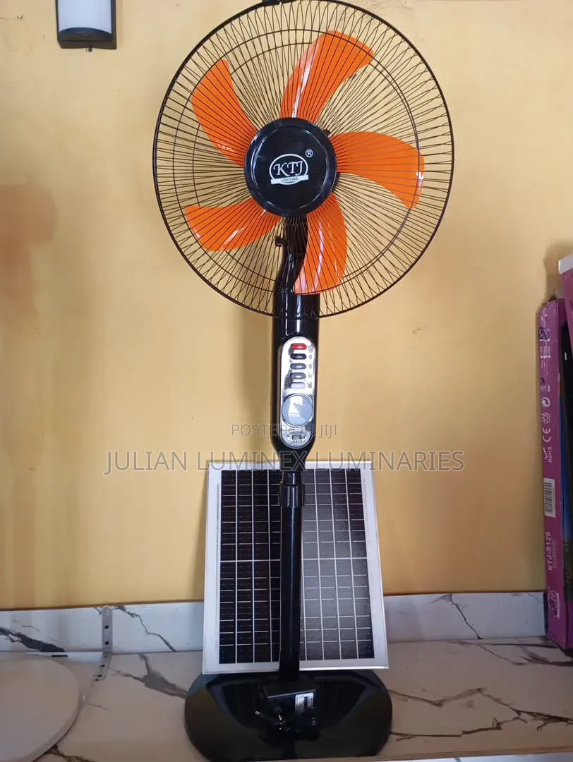 16" Solar Rechargeable Fan With/Without Remote Control