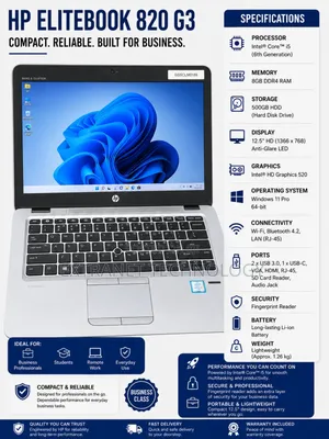 Laptop HP EliteBook 820 G3 8GB Intel Core i5 HDD 500GB