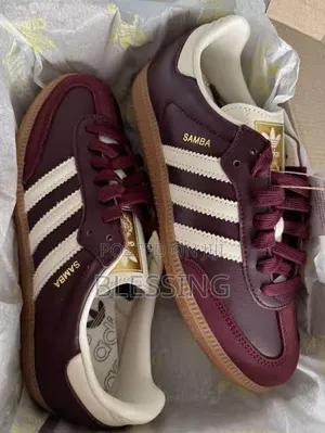 Adidas Samba OG Burgundy White Unisex Sneakers Brand New