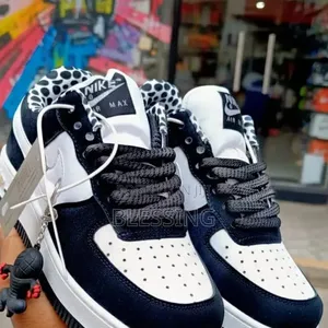 Custom Nike Air Force 1 Navy White Leopard Unisex Sneakers