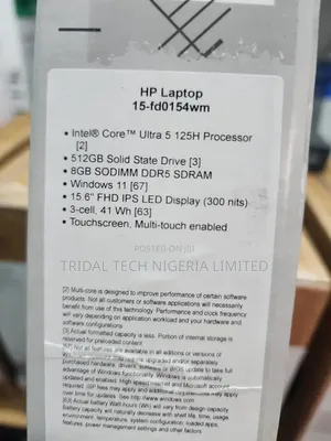 New Laptop HP 15 8GB Intel Core Ultra 5 SSD 512GB