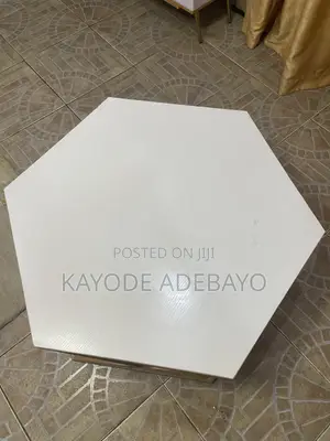 Stylish Gold Hexagonal Centre Table — Neatly Used
