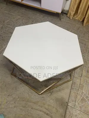 Stylish Gold Hexagonal Centre Table — Neatly Used