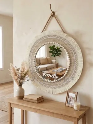 Boho Aesthetic Mirror. Round Hanging Decorative Wall Mirror in Abuja