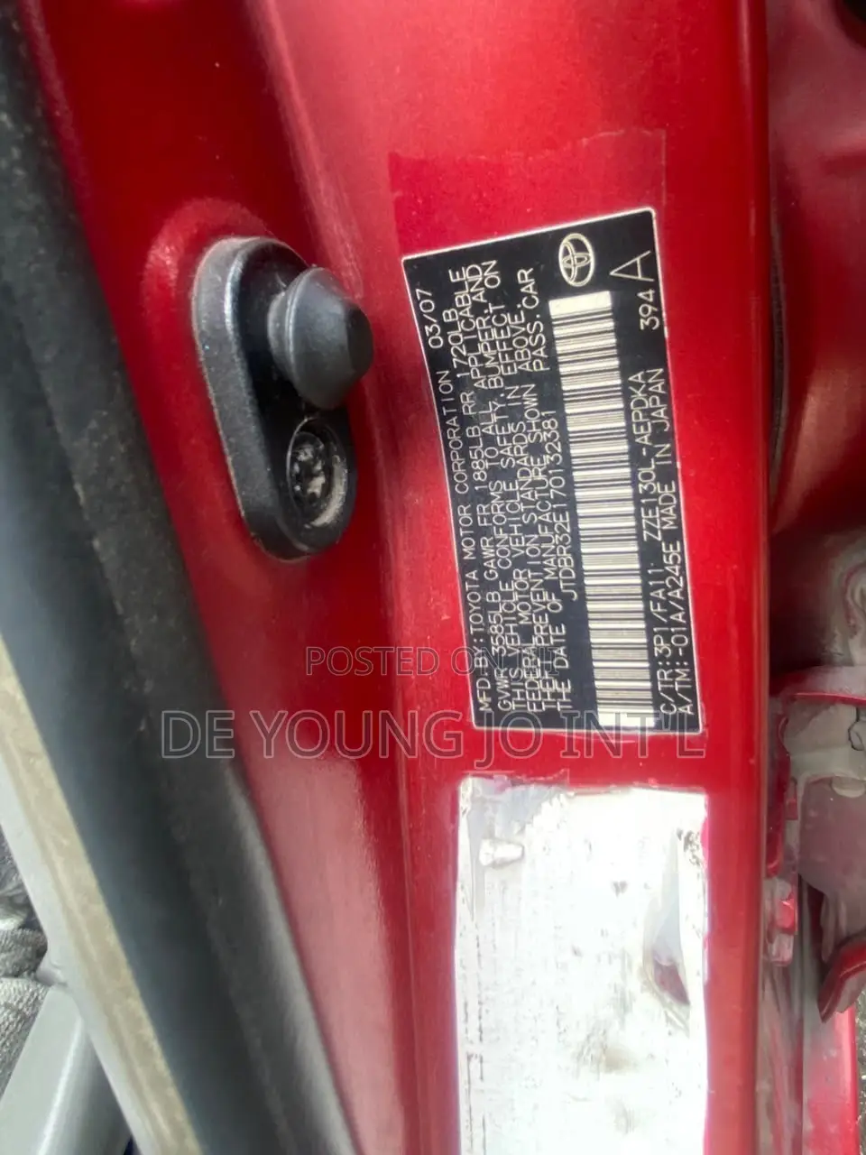Toyota Corolla CE 2007 Red