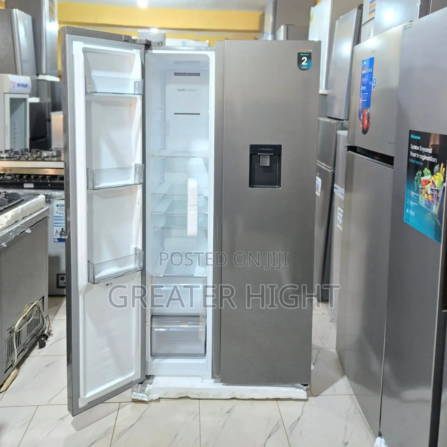 Hisense Inverter Side-by-Side Refrigerator
 Ref 5p558nmsn-Rd 529l