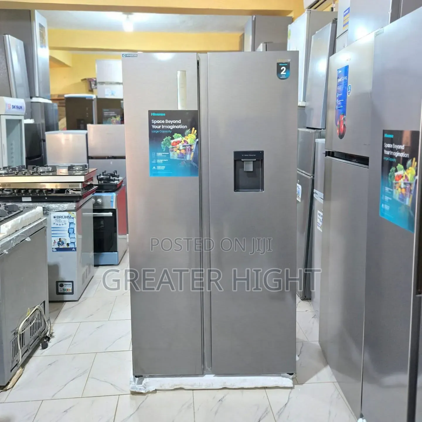 Hisense Inverter Side-by-Side Refrigerator
 Ref 5p558nmsn-Rd 529l