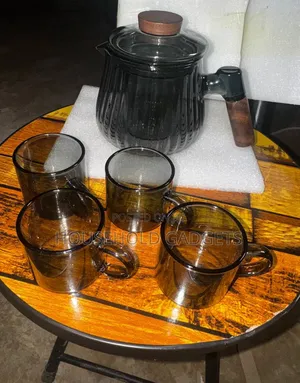 New Borosilicate Glass Teapot Set 1 Jug 4 Cup