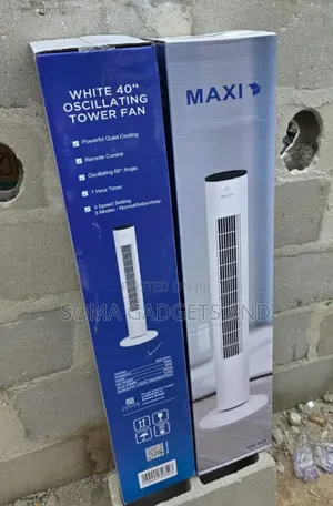 Maxi Tower Fan 40inches 40watts Oscillating White Color