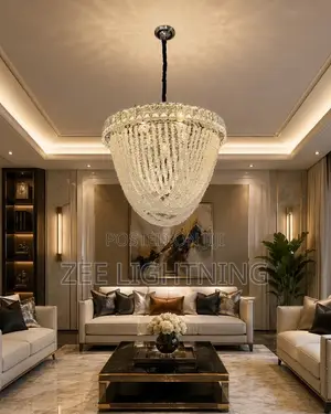 LED Full Crystal Chandelier With Remote Control (Size 600mm)