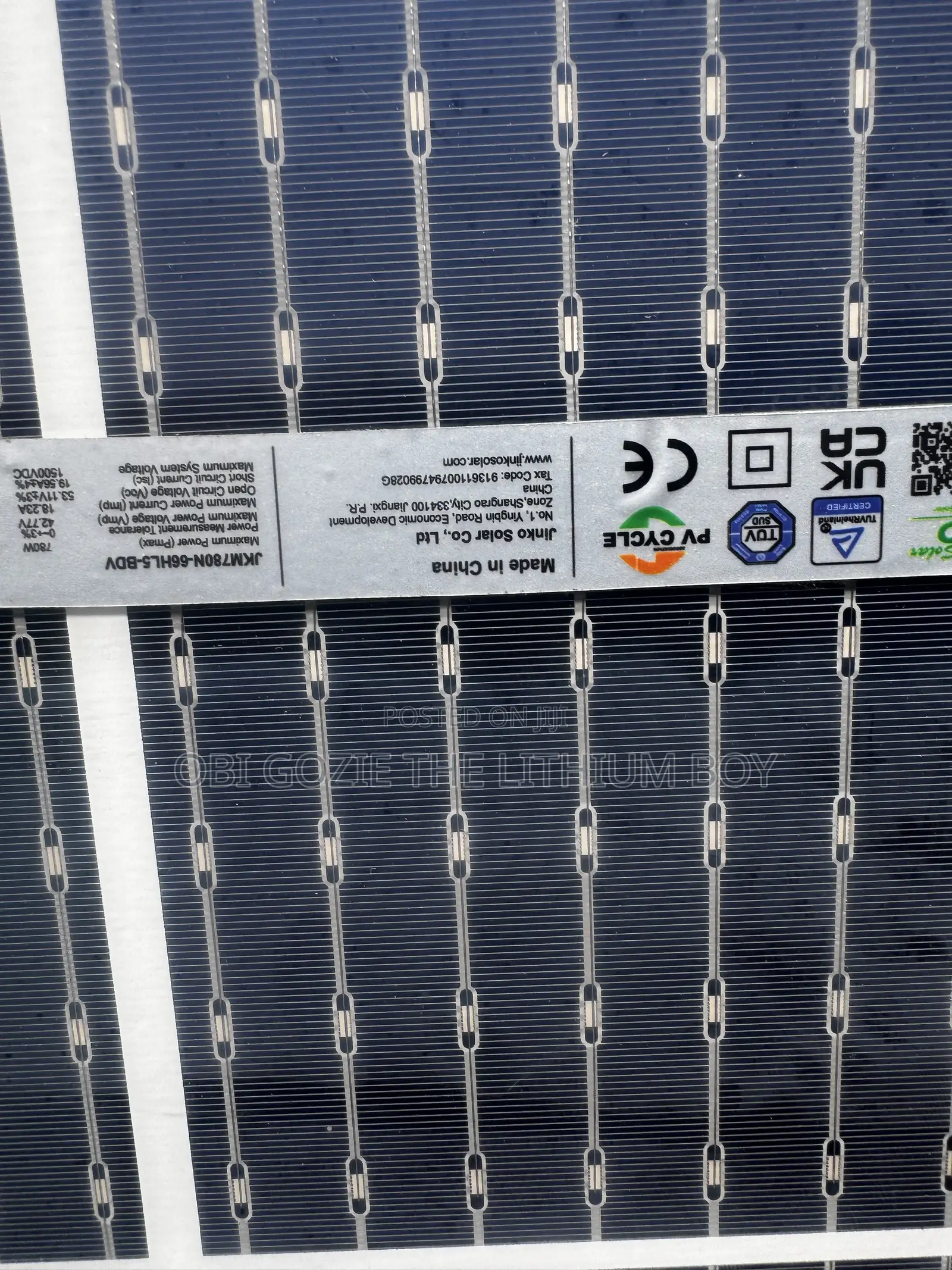 780w Jinko Bifical Monocrystalline Solar Panel High Efficiency