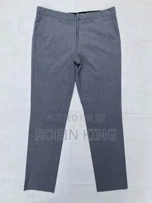 River Island Men Light Gray Plain Suit Pants Trousers Size W36 L41