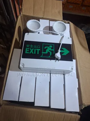 Emergency Exit Sign and Light Combo Fixture